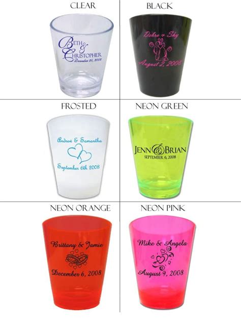 150 Wedding Favors Personalized Plastic Shot Glasses Custom Etsy