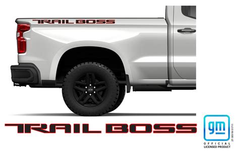 Chevy Silverado 2019 2024 Red Line TRAIL BOSS Bedside Lettering Decals