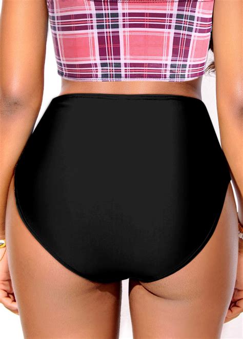 High Waisted Black Button Bikini Bottom Modlily Usd