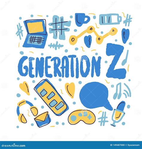 Generation Z Poster Vector Concept Text And Decor Stock Vector