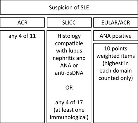 The Overall Structure For Classification According To The Acr 1982 And Download Scientific