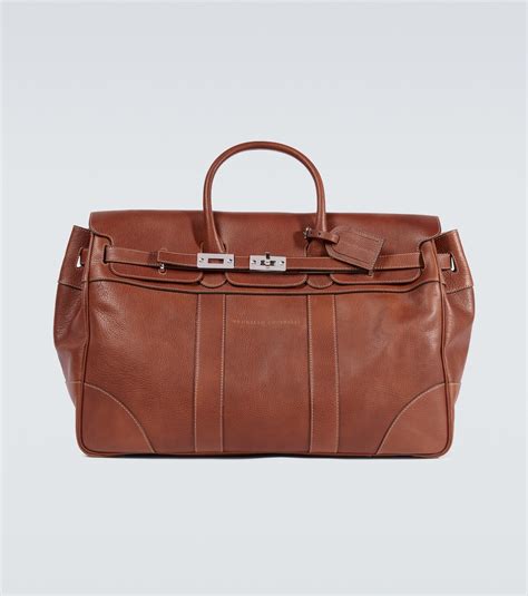 Leather Duffel Bag In Brown Brunello Cucinelli Mytheresa