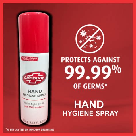 Lifebuoy Hand Hygiene Spray 75ml X 1 Bottle Fight Germs And Viruses