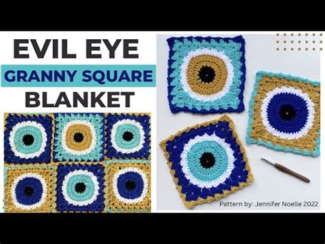 Evil Eye Granny Square Crochet Blanket Tutorial Youtube