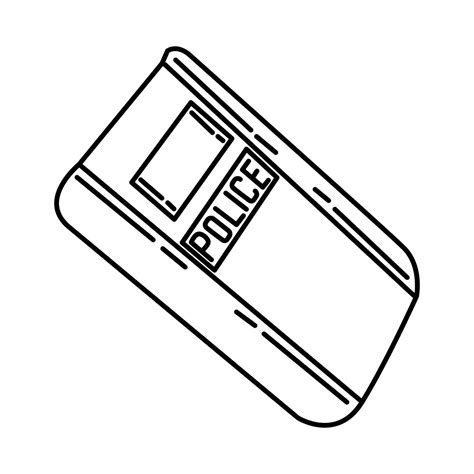 riot shield metal icon doodle hand drawn  outline icon style
