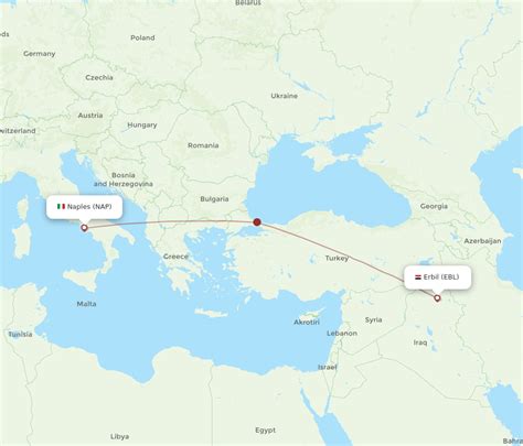 All Flight Routes From Naples To Erbil NAP To EBL Flight Routes