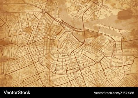 Vintage Street Map City Amsterdam Royalty Free Vector Image