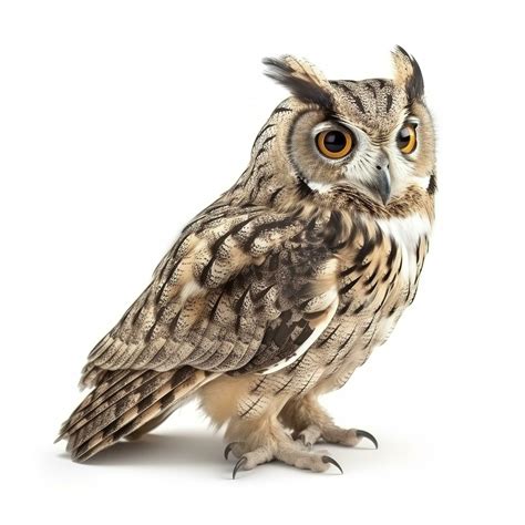 Owl Isolated On White Background Generate Ai Stock Photo At