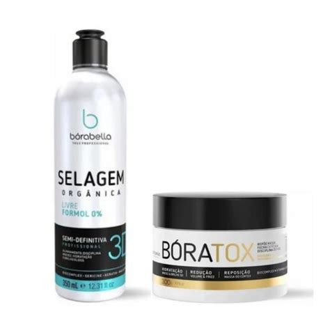 Selagem Organic 3D Borabella 350ml Boratox Borabella 300g Kit De