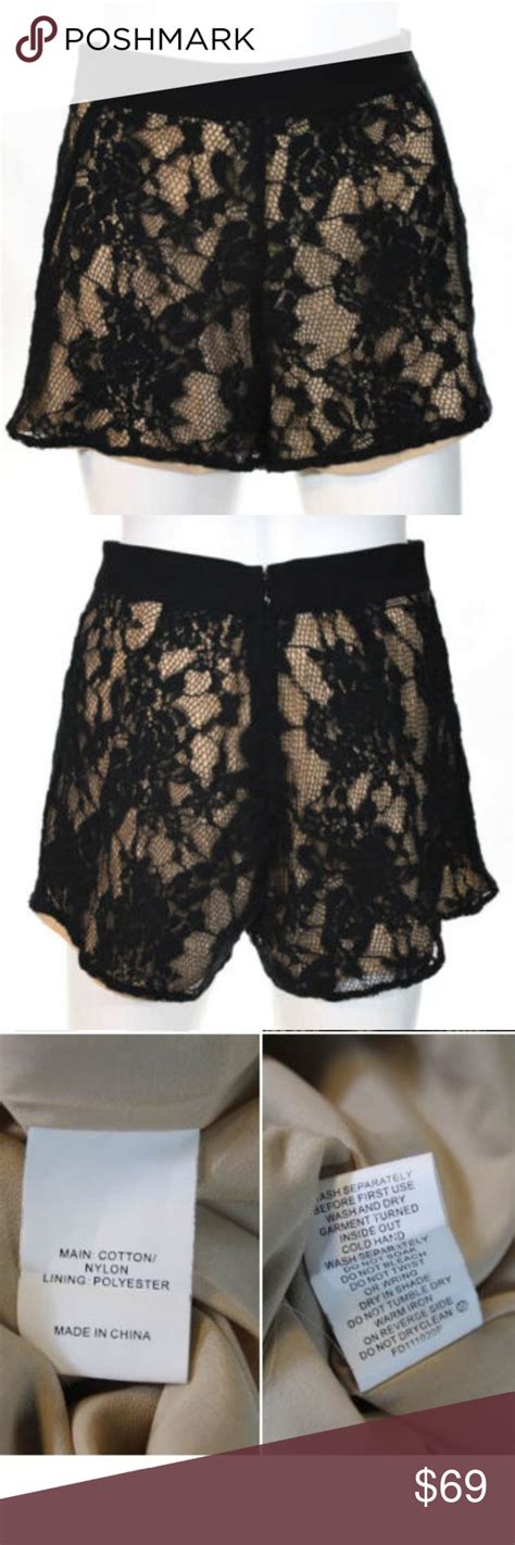 Finders Keepers Black Lace Overlay Dress Shorts 4 Black Lace Overlay