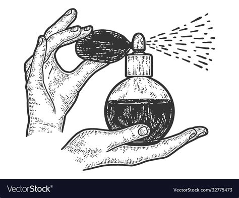 Woman Hands Holding A Vintage Perfume Bottle Vector Image