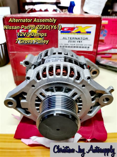 Gtx Alternator Assembly Nissan Patrol Zd30 Y61 12v90a 7 Grove Pulley Lazada Ph