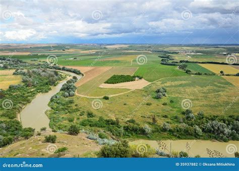 Fertile Valley Of The Spanish River Guadalquivir Stock Photography ...