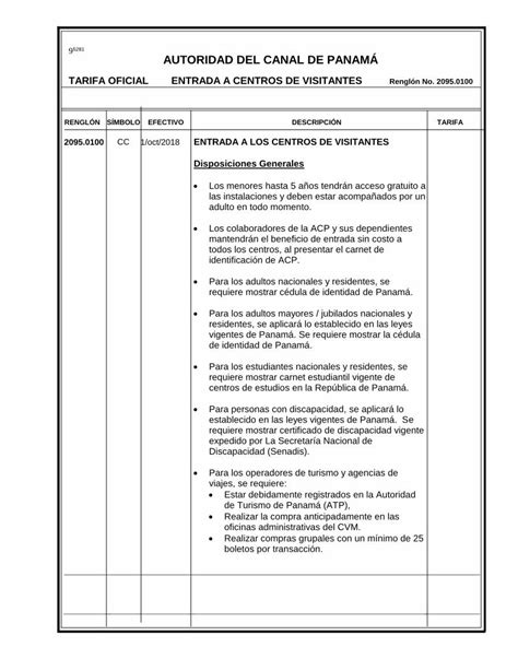 PDF 9 AUTORIDAD DEL CANAL DE PANAMÁ 95281 AUTORIDAD DEL CANAL DE