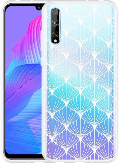 Hoesje Geschikt Voor Huawei P Smart S White Abstract Pattern Bol