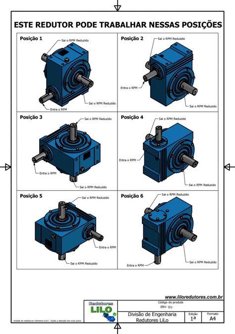 Redutores Lilo Redutor De Velocidade Tamanho Erv Modelo Coroa E
