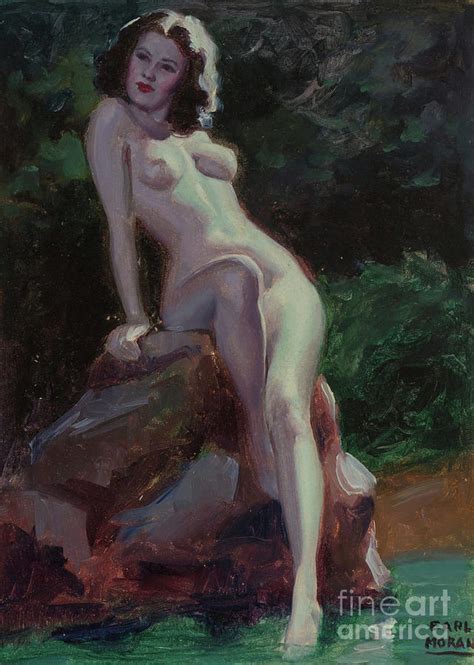 Earl Moran Nude Study Painting By Magical Vintage Pixels