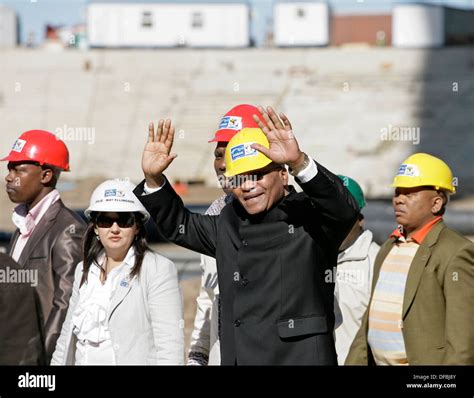 South African President Jacob Zuma Greets Labourers Working On Moses