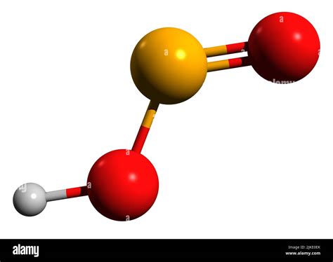 3D Bild der Skelettformel der Nitrosäure molekulare chemische