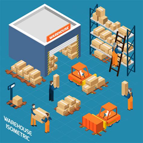 Warehouse Isometric Icons Concept Vector Art At Vecteezy