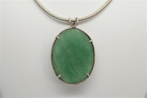 Sterling Silver Hand Carved Jade Stone Pendant Necklace At Stdibs