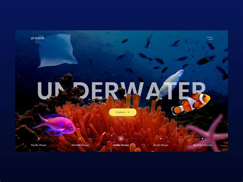 Underwater | Concept website | Website design, Web layout design, Web design