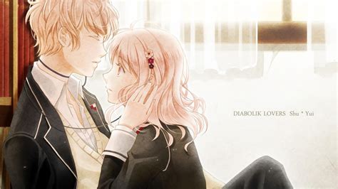 wallpaper diabolik lovers, shuu sakamaki, komori yui HD : Widescreen : High Definition : Fullscreen