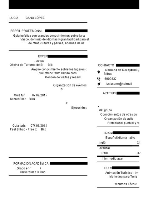 Ejemplos De Cv Gu A Tur Stico Micvideal