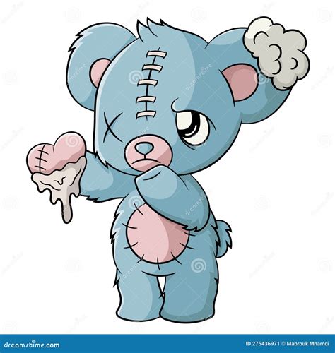 Creepy Pastel Goth Kawaii Teddy Bear Stock Vector Illustration Of