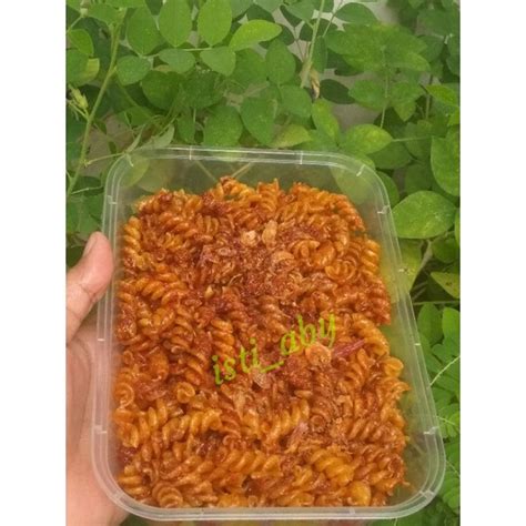 Jual Makaroni Spiral 200gr Makaroni Ulir Box 500ml Cemilan Bumbu Basah