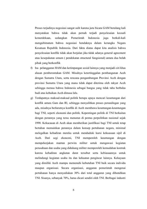 Analisis Konflik Gerakan Aceh Merdeka GAM Republik Indonesia RI PDF