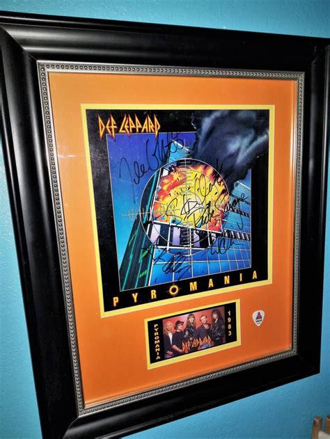 Def Leppard Autograph Signed Pyromania Lp A Rare Steve Clark Joe