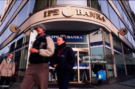 Exterior view of IPB bank January 3, 2001 in Prague, Czech Republic ...