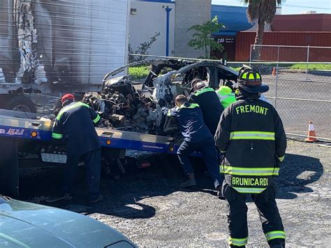 PHOTOS Tesla Driver Survives Fiery Model X Crash In Fremont ABC7 San