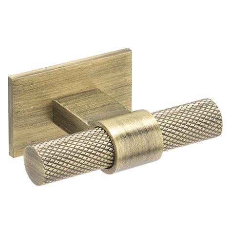 Knurled Aged Brass Effect T Cupboard Door Knob Mm And Mm T Knob