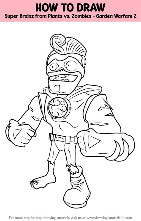 draw super brainz  plants  zombies garden warfare