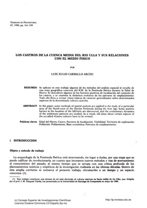 Pdf Los Castros De La Cuenca Media Del R O Ulla Y Sus Relaciones Con