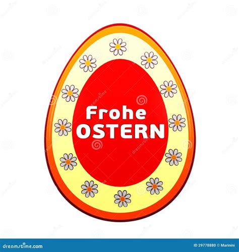 Frohe Ostern Over 3d Easter Egg With Flowers Stock Illustration