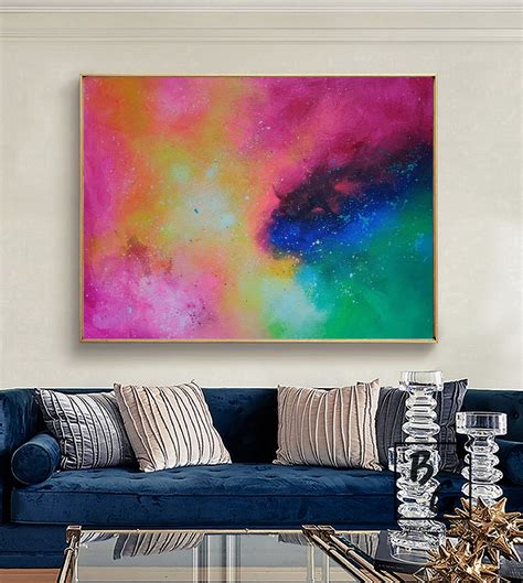 Pintura al óleo cielo estrellado pintura abstracta grande | Etsy