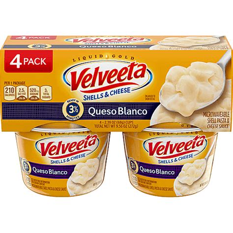 Velveeta Shells And Cheese Queso Blanco Microwavable Shell Pasta And Cheese Sauce 4 Ct Pack 2 39