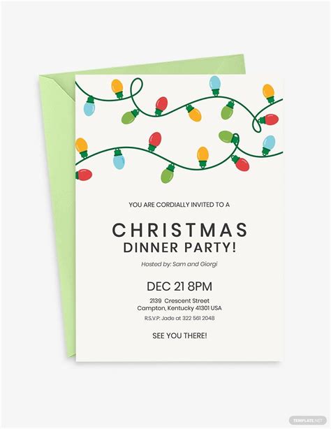 Christmas Dinner Party Invitation Template In Psd Illustrator