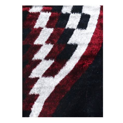 Shaggy Rug - Grey/Red | MFA Online