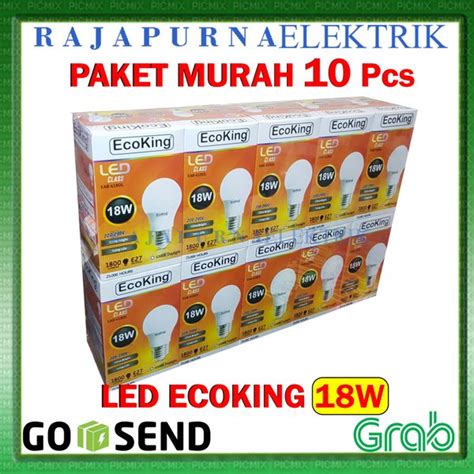 Jual LAMPU LED 18W 18 Watt ECOKING SUPER TERANG TAHAN LAMA PAKET