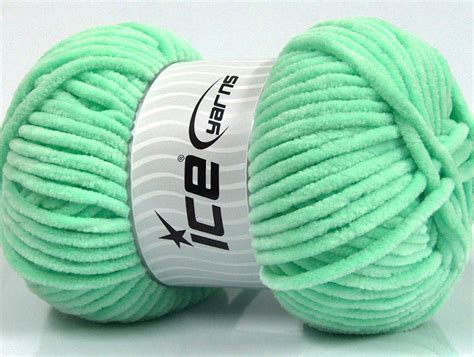 Chenille Baby Mint Green Chenille Yarns Yarn Paradise