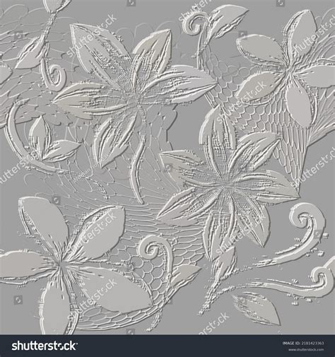 3d Embossed White Floral Seamless Pattern Stock Vector Royalty Free 2181423363 Shutterstock