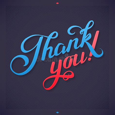 Thank You Hand Lettering Custom Handmade Calligraphy Vector Stock