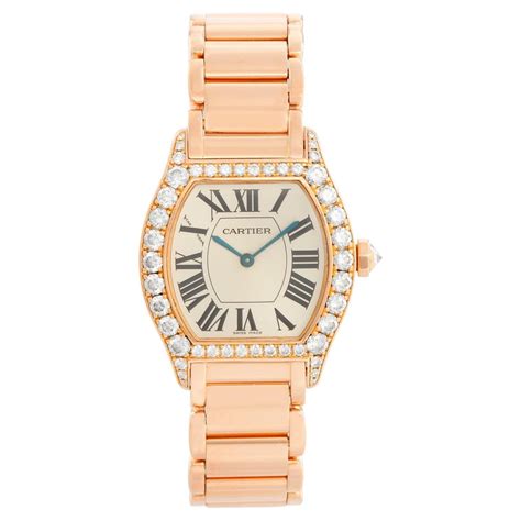 Cartier Tortue Ladies Rose Gold Diamond Watch Ref 2645 In 2024 Gold