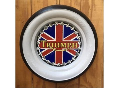 Tyre Sign Triumph British Flag Motorcycle Nostalgia Highway