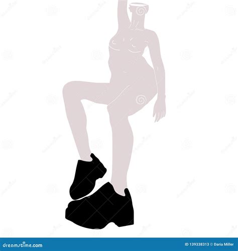 Abstract Drawing Of A Female Figure In A Pose Stock Vector