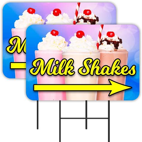 Milk Shakes 2 Pack Yard Signs 16 X 24 Double Sided